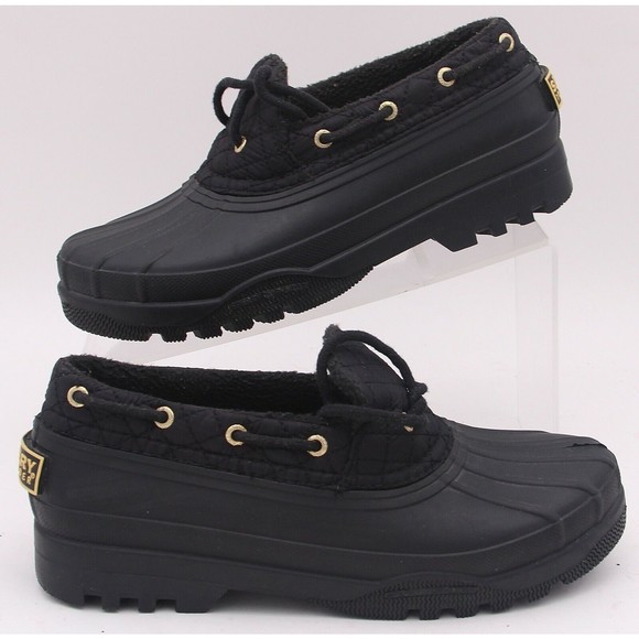 Sperry Womens size 7 Black Waterproof Duck Boots Shoe Boat Rain H15 61722 - Picture 9 of 11